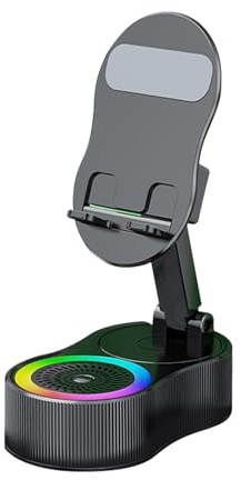 Induktions-Lautsprecher für Telefon, kabellose Audio-Halterung mit RGB-Beleuchtung – Soundbasis für mobile Geräte, Hören von Musik, Video, Streaming, Aufnahme, Fernseher