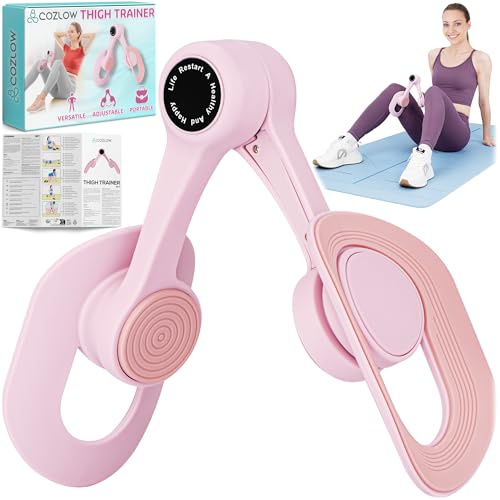Cozlow – Entrenador de Piernas / Muslos – Dispositivo Multifuncional para Ejercicio y Tonificación / Fortalecimiento Muscular Suelo Pélvico, Caderas y Brazos – Ejercicios Kegel, Ejercitador Piernas