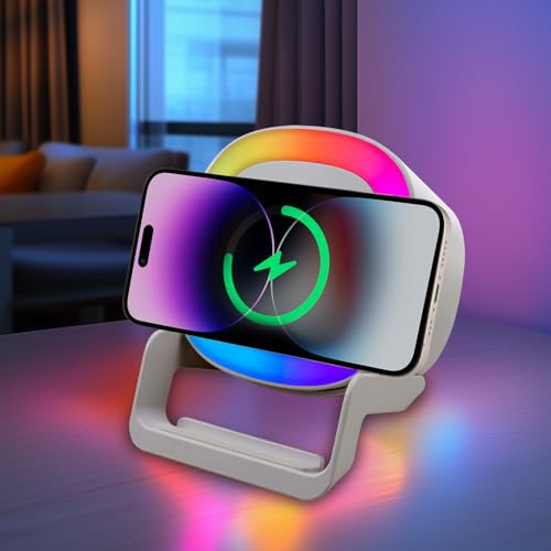 da LIGHT 3-in-1 Bluetooth Lautsprecher mit Touch Nachtlicht & 15W Ladestation – Dimmbares LED-Licht, Qi Wireless Charger, Jungen, Mädchen & Teenager