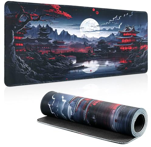 XXL Gaming Mauspad 800x300mm - Mousepad Anime, Mauspad Japan Style, XL Desk Pad, rutschfeste Schreibtischunterlage mit Wasserdichter für PC/Laptop, Optimiert für Präzises Gaming & Büroarbeit
