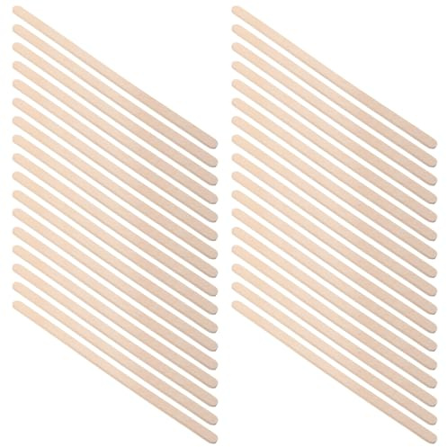 OSOLADY 100pcs Wood Wax Stick Spatula Hair Removal Wax Stick round Edge Wooden Waxing Applicator Versatile Safe to Use for Shaping Eyebrows and Waxing in Khaki