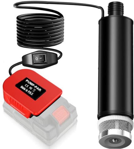 BAT20TL Bomba sumergible 635 GPH para batería Parkside 20V XTEAM, bomba de agua inalámbrica con filtro de sedimentos, bomba de transferencia de batería de alta velocidad de 100W para piscina, jardín