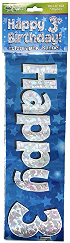 Oaktree UK 9ft Banner Happy 3rd Birthday Blue