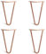 The Hairpin Leg Co. 4X Haarnadel-Tischbeine: Doppel-Schweiß Stahl, Schrauben, Anleitung, Schutzfüße. Klassischer 10mm 2 Stangen Stil. 10cm Kupfer
