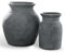 Loberon Vase 2er Set Molduc, Zwei unterschiedliche Designs, rustikaler Chic, dunkle Oxidations-Patina, erdige Nuancen, Blumenvase für Zweige, Terrakotta, antikgrau