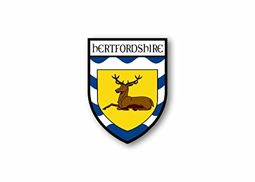 Sticker county shield car vinyl souvenir decal flag caravan hertfordshire