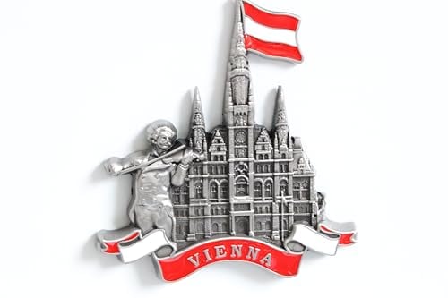 3D City Metal Fridge Magnets Country Holiday Souvenir London Paris NewYork Berlin Dubai Amsterdam Rome Prague Milan Barcelona Venice (Vienna)