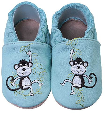 HOBEA-Germany Krabbelschuhe für Jungs und Mädchen in verschiedenen Designs 18/19 (6-12 Mon), Affen