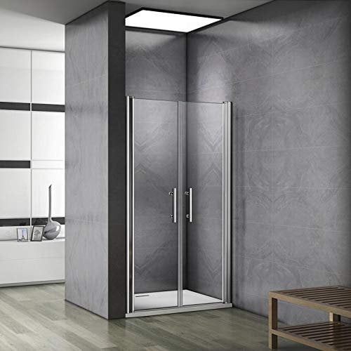 Box doccia per nicchia doppie porte saloon 90x195cm, piatto doccia 90x100cm