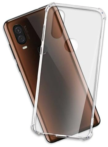 mtb more energy® Hülle Crystal Armor kompatibel mit Motorola One Vision (6.3'') - verstärkte Ecken - Anti Shock Schutzhülle Case Cover Tasche