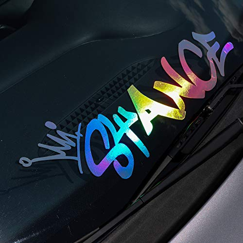 Stance Aufkleber Slick Oil für Heck und Frontscheibe Autoaufkleber Hologramm Slick Oil Sticker Dub RUb Rocket