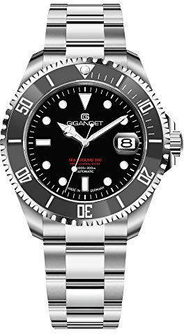 Gigandet Herren-Automatikuhr Sea Ground 300 - Made in Germany - Saphirglas - Swiss Super Luminova - Edelstahl - 300m/30bar wasserdicht - G300-004M
