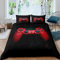 Loussiesd Gamepad Drucken Bettwäsche 135x200cm Kinder Jungen Teenager Bettwäsche Set Rot Schwarz Modern Spiel Thema Bettbezug Set Rot Gamepad Muster Super weich Mikrofaser Betten Set