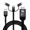 AMANKA HDMI Adapter for TV Phone to TV Adapter 1080P Digital AV Adapter 3 in 1 Sync Screen Connector Cable Compatible for Lighting USB C Micro USB to HDTV Projector Monitor, Silver