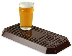 Chabrias Ltd Uni Bar Rectangular Plastic Drip Tray & Ice Bucket Essential For Nightclub Pub Restaurant (Brown) Made in England