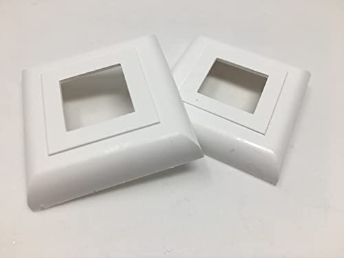 2 x Abdeck Rosetten Eckig für Geländer | Rohre | Heizungen Weiß Nach Auswahl (Innenmass 40x40 mm)