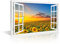TISHIRON Wanddekorationen Sonnenblume 3D Fensterblick für Wohnzimmer Gemälde Bilder Druck auf Leinwand Wandkunst Holzrahmen fertig zum Aufhängen (61 x 40 cm)