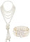 Cucudy 1920s Gatsby Kostüm Accessoires 20er Damen Flapper Accessoires Kostüm Zubehör Stirnband Halskette Handschuhe Halloween Karneval Kostüm Kleid Jahre Zubehör Set Retro Style Stirnband (Pearl set)