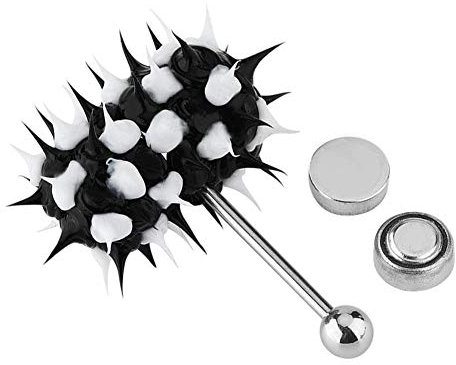 PAER Vibrierender Zungenring, Piercing-Schmuck, Zungenring aus Edelstahl, Bauchnabelringe, Silikon Zunge Nippel Ring Piercing Körperschmuck, Vibrierender Zungen-/Bauchnabelring für Frauen und(#8)