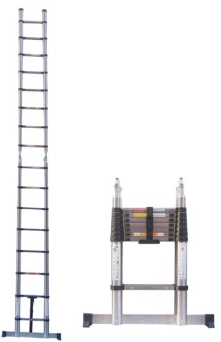 Telescopic Ladder 5m,2.5+2.5M A Frame Ladder Stainless Steel Roof Ladders Extendable,for Window Cleaning,Painting,Decoration,330 Pound/150 kg Capacity