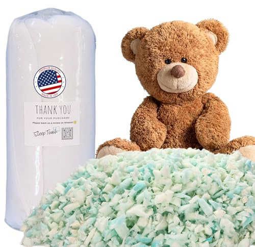 Sleep Touch - Shredded Memory Foam (10 Pound), Made in USA, 10 LBS Refill, Bean Bag Refill, Stuffing for Couch, Filler for Chair and Pillow, Filling for Cushions.