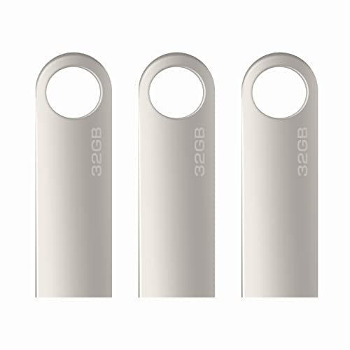 Chiavetta USB 32 GB, 3 Pezzi Mini Pen Drive 32 Giga Portatile USB Key Pennetta USB 32GB per PC, Laptop, ecc (Argento*3PCS)