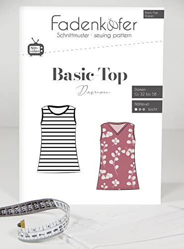 Schnittmuster und Nähanleitung - Basic-Top Damen Gr. 32-58