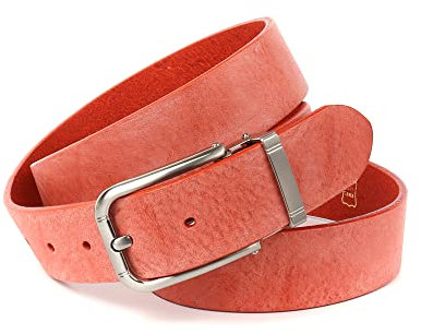 Anthoni Crown Ceinture en Cuir Plein, Rose, 90 Homme