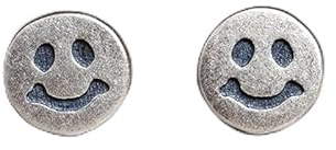 CHABER Runde Smile Face Ohrringe Für Frauen 100% 925 Sterling Silber Ohrstecker Punk Smiley Ohrring Piercing Schmuck