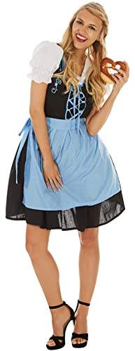 dressforfun 950025 Frauenkostüm Dirndl Oktoberfest MADL, tailliertes Dirndl in schlichtem, zeitlosem Look, Stickerei und Schnürung im vorderen Bereich