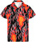 King Kameha Funky Hawaiian Shirt, Men, Shortsleeve, Flames Wild, Red, XL