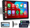 Hikity 9 Pollici Autoradio 1 Din con Wired Carplay Android Auto Touch Screen Display Autoradio on Schermo BT Mirror Link FM AM USB SWC Auto Radio Bluetooth con Telecamera Posteriore