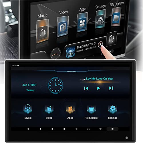 LEIYI Monitor De Reposacabezas De TV para Coche, Pantalla TáCtil De 13,3 Pulgadas, Reproductor De VíDeo De PelíCula De Tableta, Android 9,0 4K 1080P WiFi Bluetooth USB Hdmi Airplay,Black-32G