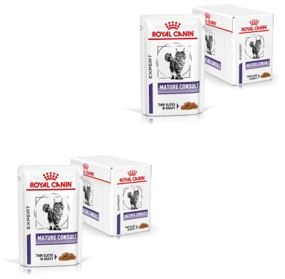 Royal Canin Mature Consult Feline | Doppelpack | 2 x 12 x 85g | In Soße | Alleinfuttermittel für Katzen | Für Katzen im höheren Alter zur optimalen Versorgung | Im Frischebeutel