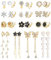 Kakonia 13 Paare Clip-On Ohrringe für Frauen und Mädchen - Gold/Silber Nicht Durchbohrt CZ Simuliert Perle Schmetterling Blume Stern Twist Knoten Hypoallergene Set