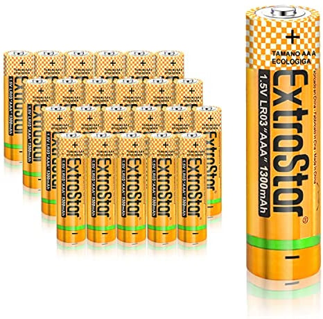 EXTRASTAR Alkali-Akku AAA LR03, 1,5 Volt, 1300 mAh, No7 Batterien, Performance-Reihe, nicht aufladbar, 24 Stück