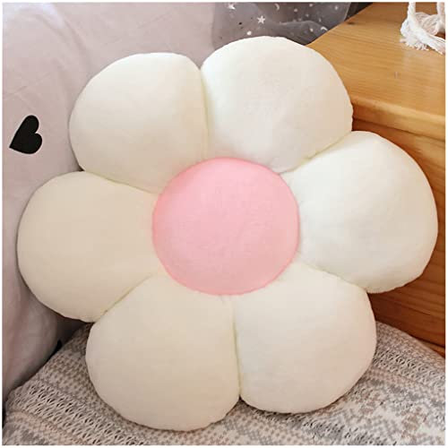 LANFIRE Coussin d'oreiller à Fleurs Coussin de Plancher Coussins de siège de Chaise Oreiller Tatami Oreiller décoratif en Peluche Canapé-lit Oreiller (30cm, White)