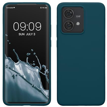 kwmobile Cover per Motorola Edge 40 Neo Custodia - Back Case per Smartphone in Silicone TPU - Protezione Gommata - petrolio