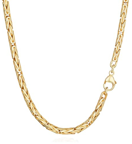 NKlaus 60cm Königskette 925 Silber Gelbgold Vergoldet elegante Halskette Breite: 3,8mm Collier 46,62g schwer 15125