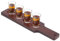 FINGERINSPIRE Beer Flight Board Holds 4 Glass Wooden Whiskey Flight Paddle 47.5mm/1.9Inch Slots Shot Board Serving Tray with Burnt Wood Beer Sampler Tray Shot Glass Holder (Rectangle, Coconut Brown)