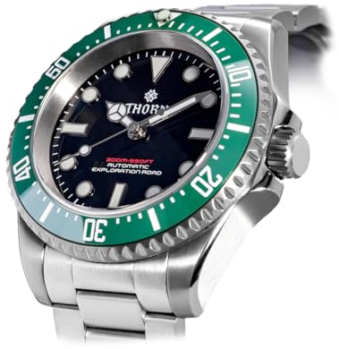 NIADI Thorn Titan Metall mit Helium Auspuff Ventil Taucheruhren Deep Waterproof NH35 Automatische Mechanische Armbanduhren, V 1, Modern