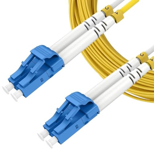 Elfcam® - 2m Cavo in Fibra Ottica da LC/UPC a LC/UPC Monomodale Duplex,OS2 9/125μm LSZH Giallo (2M)