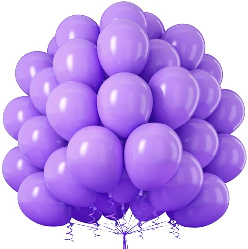 50 Pezzi Palloncini Viola Lattice Lilla Lavanda Opachi da 12 Pollici per Ragazze Donne Festa di Compleanno Matrimonio Baby Shower Battesimo Carnevale Anniversario Fidanzamento Decorazioni