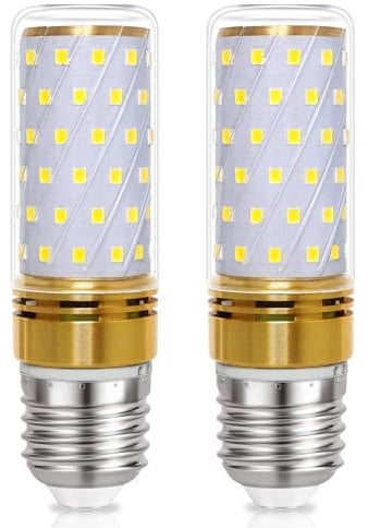 YUNRRD E27 Screw LED Bulb,Cool White 6000K,12W ES Bulbs,120 Watts Equivalent,E27 Edison Screw in Light Bulb,1200LM Corn Light Bulbs for Bathroom/Home Lighting,Non-Dimmable,220-240V,Pack of 2