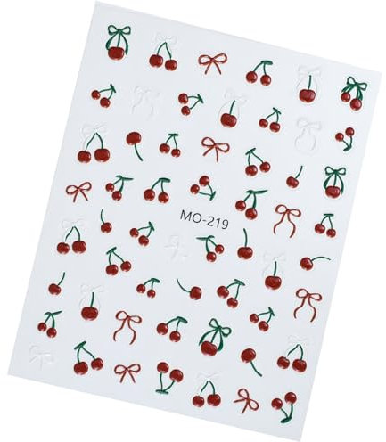 1 Foglio Nail Art Adesivo Autoadesivo Frutta Dolce Ciliegia Decorazione Per Unghie Accessori Per Ragazze E Donne Acrilici