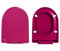 Brigtviee SièGe De Toilette Red avec Fermeture en Douceur Et DéGagement Rapide, MatéRiau Plastique SûR,Cuvette WC éPais en PP,Grande Forme en U,Cuvette Toilette Couleur,Rose Red