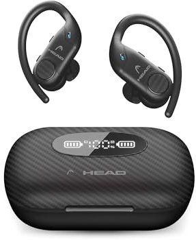 HEAD Auriculares Inalámbricos Deportivos - 8h de Reproducción, Cancelación Ambiental, Resistentes a Lluvia y Nieve - Para Correr y Running