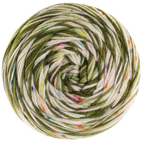 LANA GROSSA Meilenweit 100 Spots | Sockenklassiker, bedruckt und waschmaschinenfest | Handstrickgarn aus 80% Schurwolle (Merino) & 20% Polyamid | 100g Wolle zum Stricken & Häkeln | 400m Garn FB7046