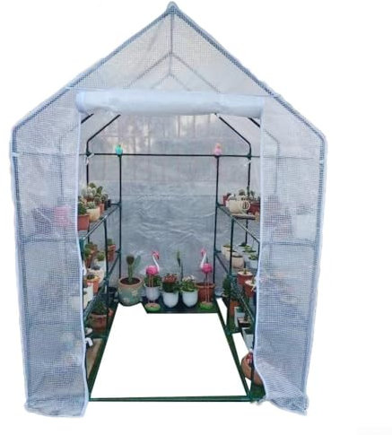 Zilimontt Housse en PVC résistant aux intempéries, en plastique résistant aux intempéries, pour jardin et extérieur, serre en PVC (blanc)