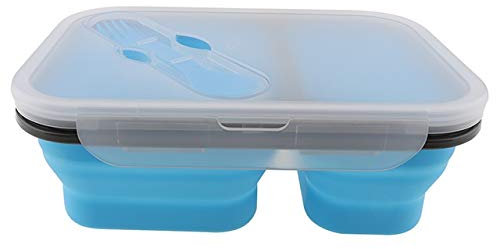 GBNYTT Fiambrera plegable de silicona portátil de 1100 ml, lonchera de gran capacidad, lonchera plegable, lonchera ecológica (Rojo)